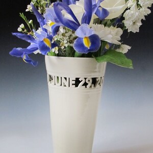 Custom Wedding Gift Heirloom Vase with Names & Wedding Date / Anniversary Handmade Personalized Ceramic Vase custom made image 3