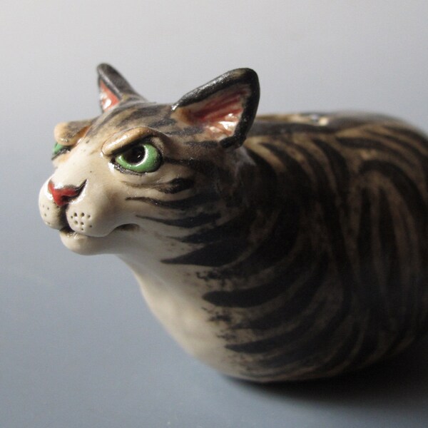 Grumpy Tabby Kitty Cat Vase - Perfect for small bouquets