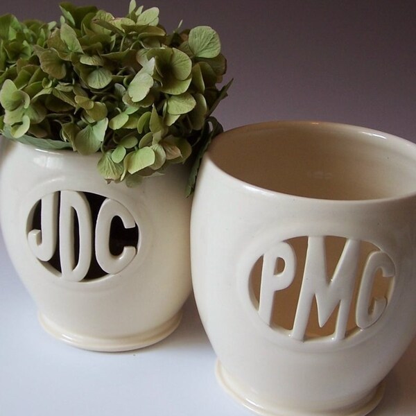 Custom Monogram Vases for Individuals or Couples