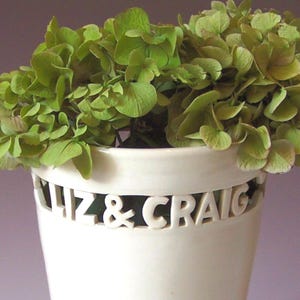 Custom Wedding Gift - Heirloom Vase with Names & Wedding Date / Anniversary - Handmade Personalized Ceramic Vase - custom made
