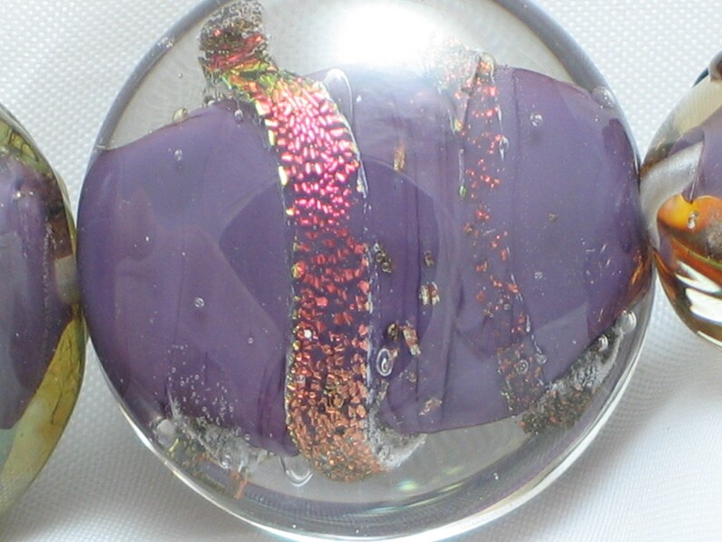 Handmade Glass Lampwork Beads Purple straight Etsy