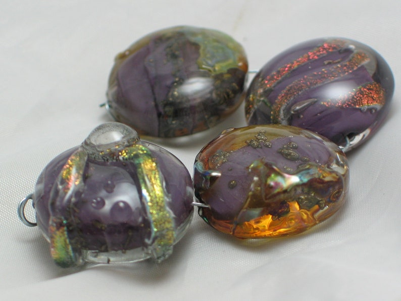 Handmade Glass Lampwork Beads Purple straight Etsy