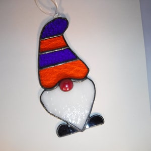 Sports team gnome suncatcher in blue and orange hat image 1