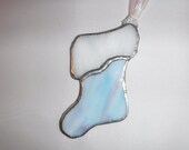Blue and Pink Stocking Stained Glass Ornament, package topper