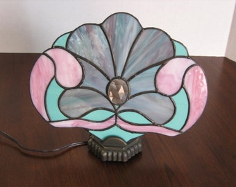 Victorian Inspired Stained Glass Fan Lamp