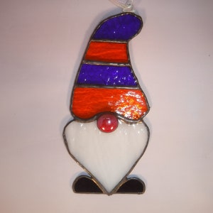 Sports team gnome suncatcher in blue and orange hat image 3