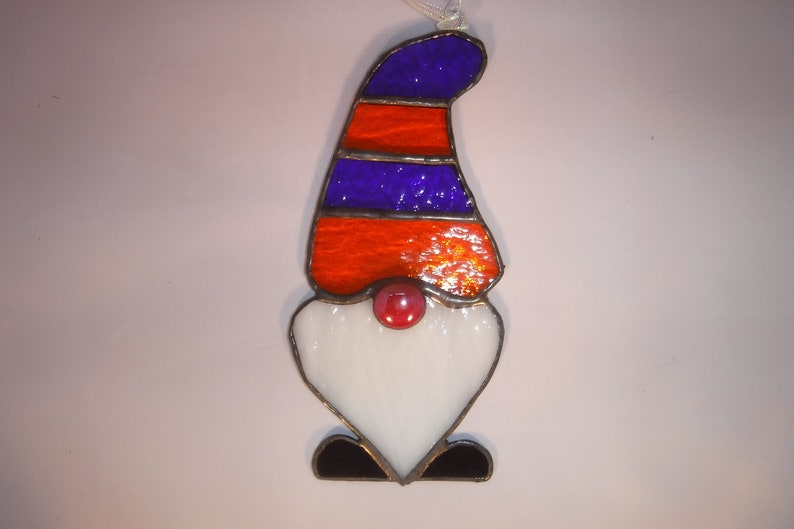 Sports team gnome suncatcher in blue and orange hat image 3