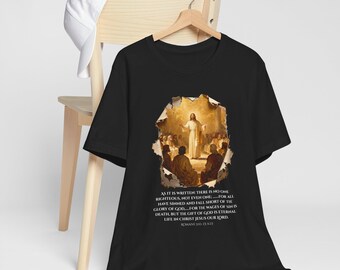 Romans 3:10 Verse Tee - Gospel Message Christian Shirt - Evangelism Shirt - Bible Scripture T-Shirt