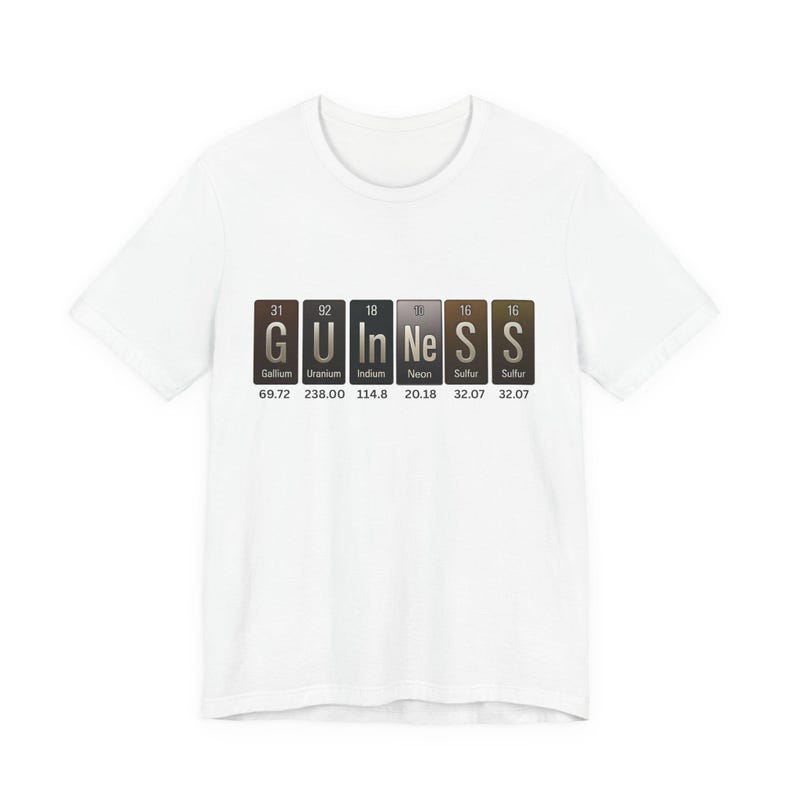 Guinness Periodic Table Shirt - Funny Science Stout Tee zdjęcie 4