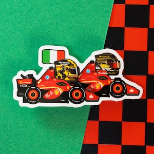 Monza 2024 Victory - Charles Leclerc , Carlos Sainz Sticker | Ferrari | Italian Grand Prix | Formula One | for notebooks, laptops bottles