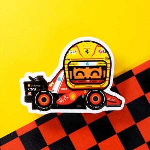 Lewis Hamilton 2025 new season / team sticker | Driver helmet with face | F1 Formula 1 waterproof sticker for notebooks, laptops and bottles
