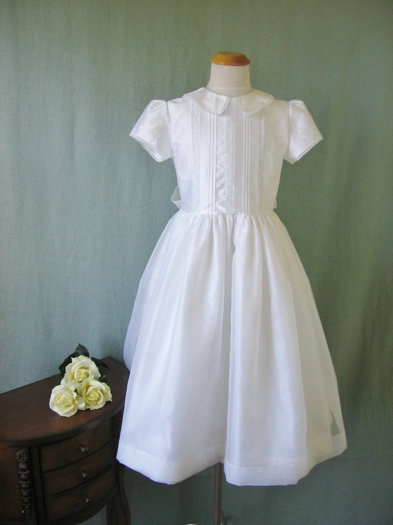 Girls First Communion Dress with Sleeves Kathleen Etsy