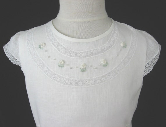linen first communion dress