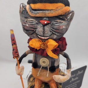 Junk Yard Cat  vintage inspired spun cotton sculpted figure