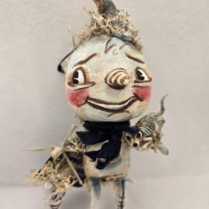 Ghostly vintage inspired spun cotton ornament