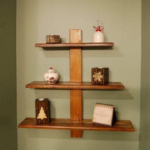 Three Tier Rustic Floating Shelf