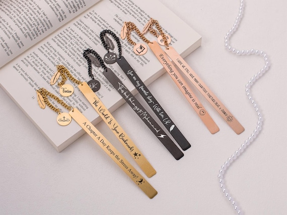 Personalized Engraved Metal Bookmark: Custom Name Bookmark, Metal Bookmark Gift For Reader, Graduation Gift, gift for Book lovers