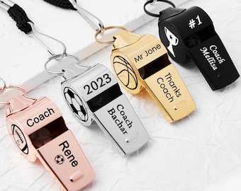 Coachcadeau, beste coach gepersonaliseerd fluitje, fluitketting, gegraveerd fluitje, sportcadeau, aangepast fluitje, cadeaus leraar, waardering coach