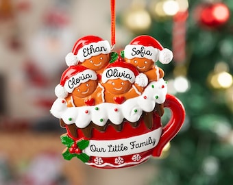 Personalized Resin Family Ornament, Gingerbread Christmas Family Ornament, Gingerbread Family of 2,3,4,5,6,7 Ornament 2026, Christmas Decor