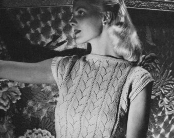 1940ss Vintage Lace Blouse Pattern - Vintage Knitting Pattern - PDF eBook