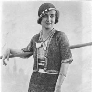 Columbia Sweater Dress & Coat - Vintage 1930s Crochet Pattern - PDF eBook
