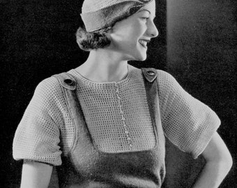 1930s Suspender Dress - Vintage 1930s Knitting & Crochet Pattern - PDF eBook