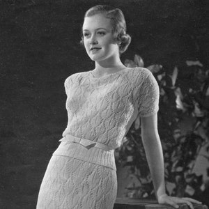 1930s Vintage Dress Pattern - THE IDEAL Lace Knitting Pattern - PDF eBook