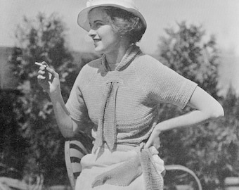 Stunning 1930s Crocheted Blouse - Nana - Vintage Crochet Pattern - PDF eBook