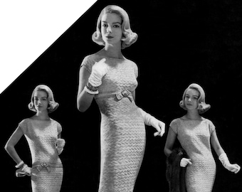 The 1958 Dress - Vintage Knitting Pattern - PDF eBook