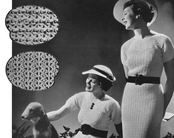 1930年代のクロシェ編みのスプラウスドレスのパターン:ショール 1930年代のクロシェ編みのスプラウスドレスのパターン:ショール