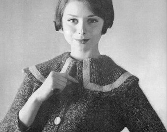 1960s Sailor Jacket - Vintage Knitting Pattern - PDF eBook - Instructions for 4 different sizes!