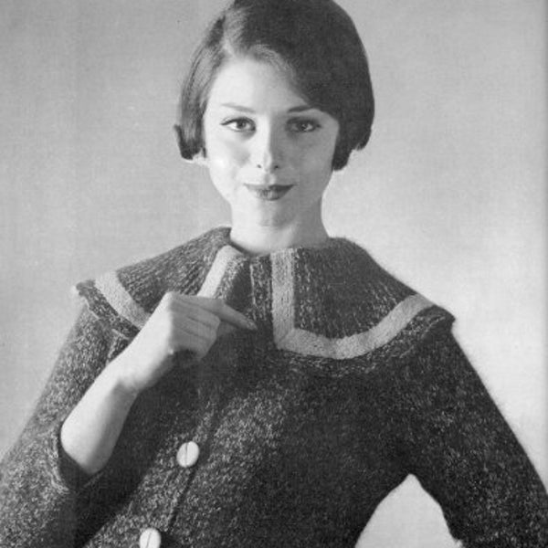 1960s Sailor Jacket - Vintage Knitting Pattern - PDF eBook - Instructions for 4 different sizes!