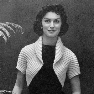 Simple Vintage Shrug 1950s Knitted Retro Top - Digital PDF e-Book