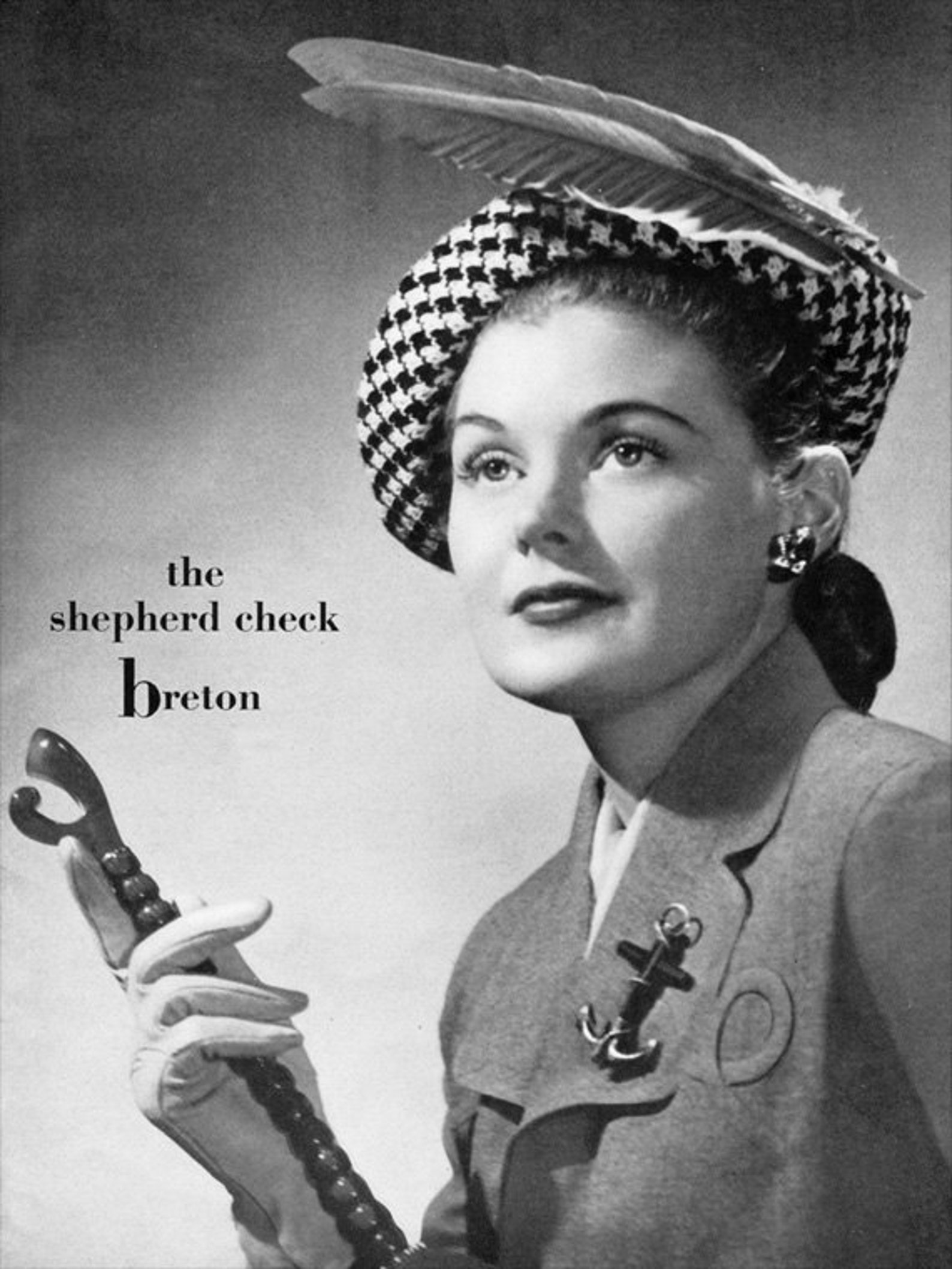 1940s Houndstooth Vintage Knitting Hat Pattern The