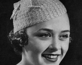 Winged Beret - Vintage 1930s Crochet Hat Pattern