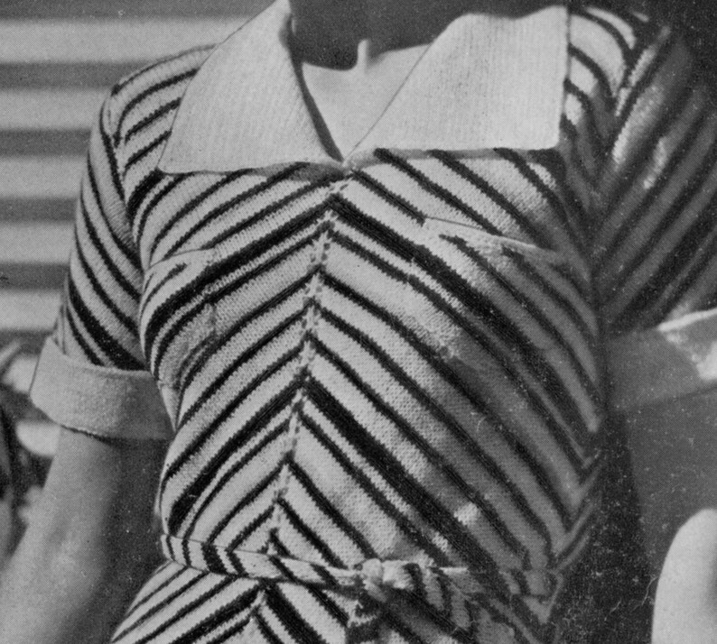 1930s Vintage CHANEL Dress Pattern Haute Couture Knitting Pattern PDF