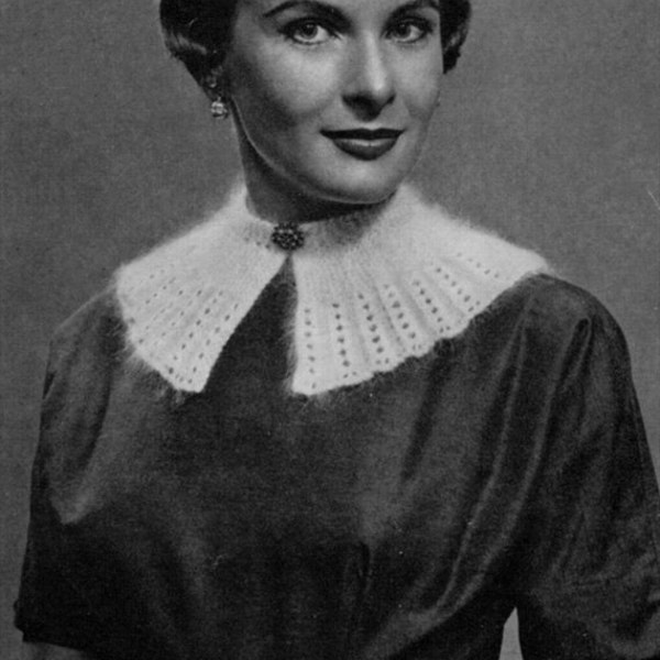 1940s Knitted Collar and Belt Vintage Accessories Pattern - PDF eBook
