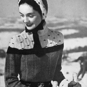 Retro 50s Ski Pixie Outfit - Vintage Knitting Pattern - PDF eBook