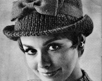 Vintage Tailored Hat - 1960s Hat Pattern - Vintage Knitting - PDF eBook