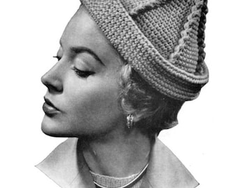 Pierrot - Vintage Crocheted Hat Pattern - 1940s 50s - PDF eBook