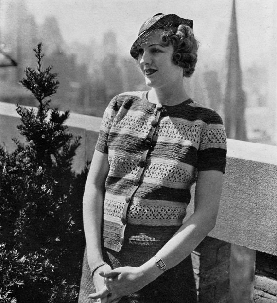 Columbia Premiere Blouse - Vintage 1930s Crochet Pattern, 1934  