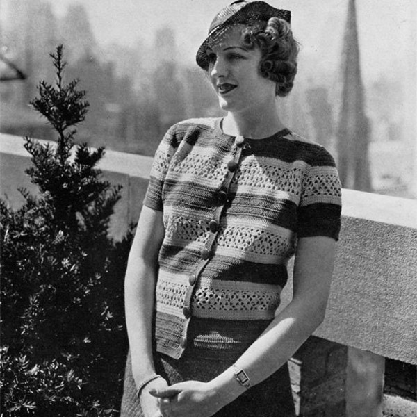 Columbia Premiere Blouse - Vintage 1930s Crochet Pattern, 1934 - PDF eBook