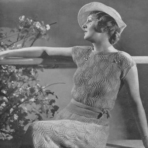 Laurel - Country Club Vintage 1930s Lace Knitting Pattern - PDF eBook