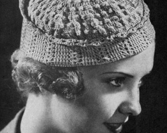 Toque Beret - Vintage 1930s Crochet Hat Pattern