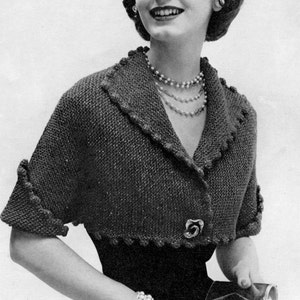 1950s Bolero Jacket Vintage Knitting Pattern Digital PDF | Etsy