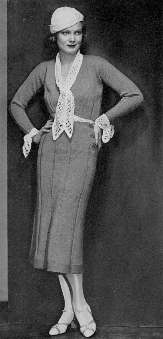 Columbia Suit and Gilet - Vintage 1930s Knitting / Crochet Pattern 