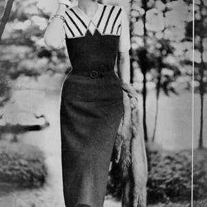 1950s Vintage Knitted Dress Pattern - Digital PDF E-Book