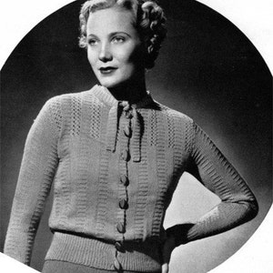 Confidante Vintage 1930s Sweater Blouse Pattern - plus BONUS pattern - PDF eBook