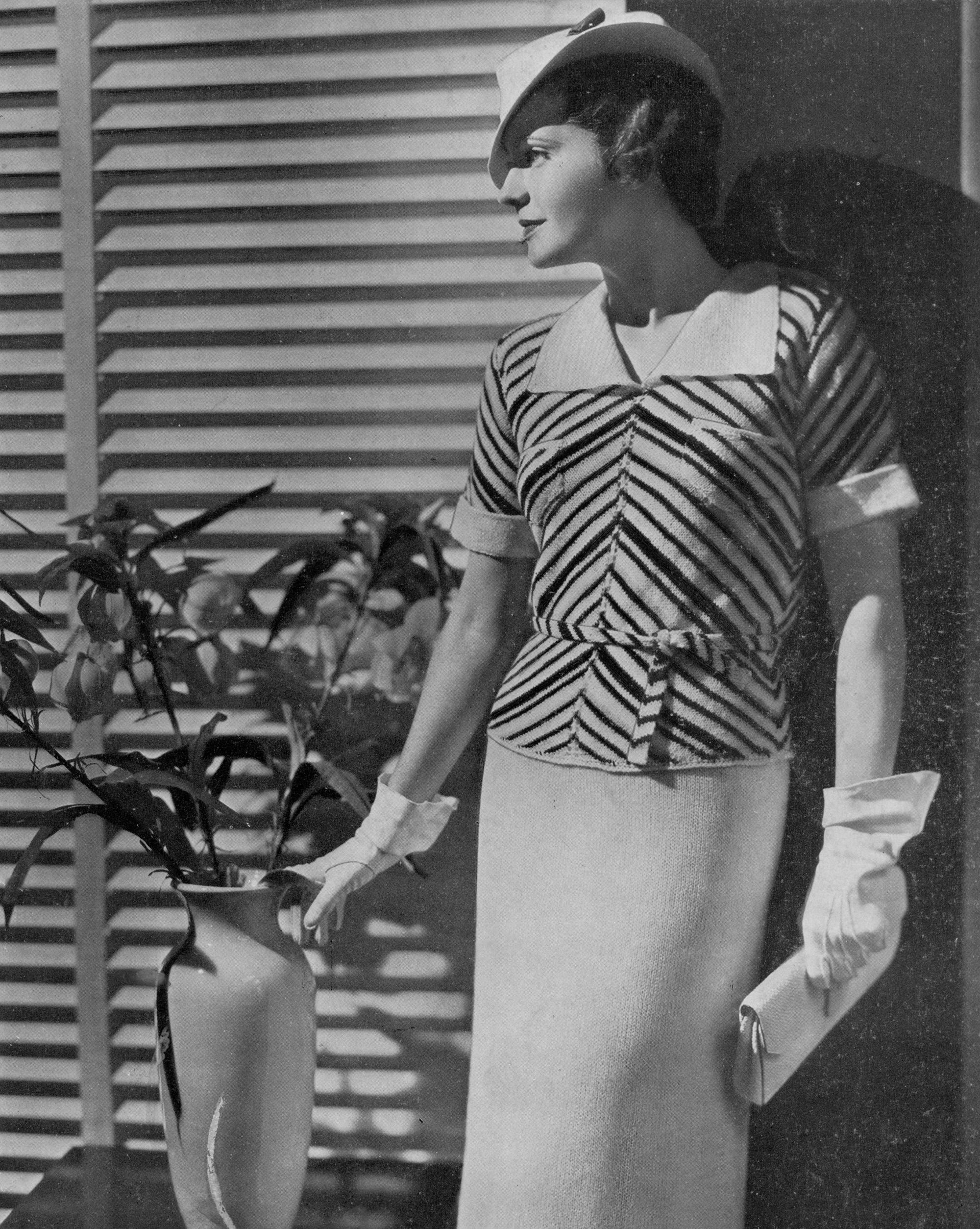 1930s Vintage CHANEL Dress Pattern - Haute Couture - Knitting Pattern - PDF  eBook