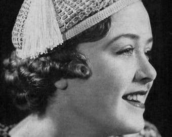 Fez Beret - Vintage 1930s Crochet Hat Pattern